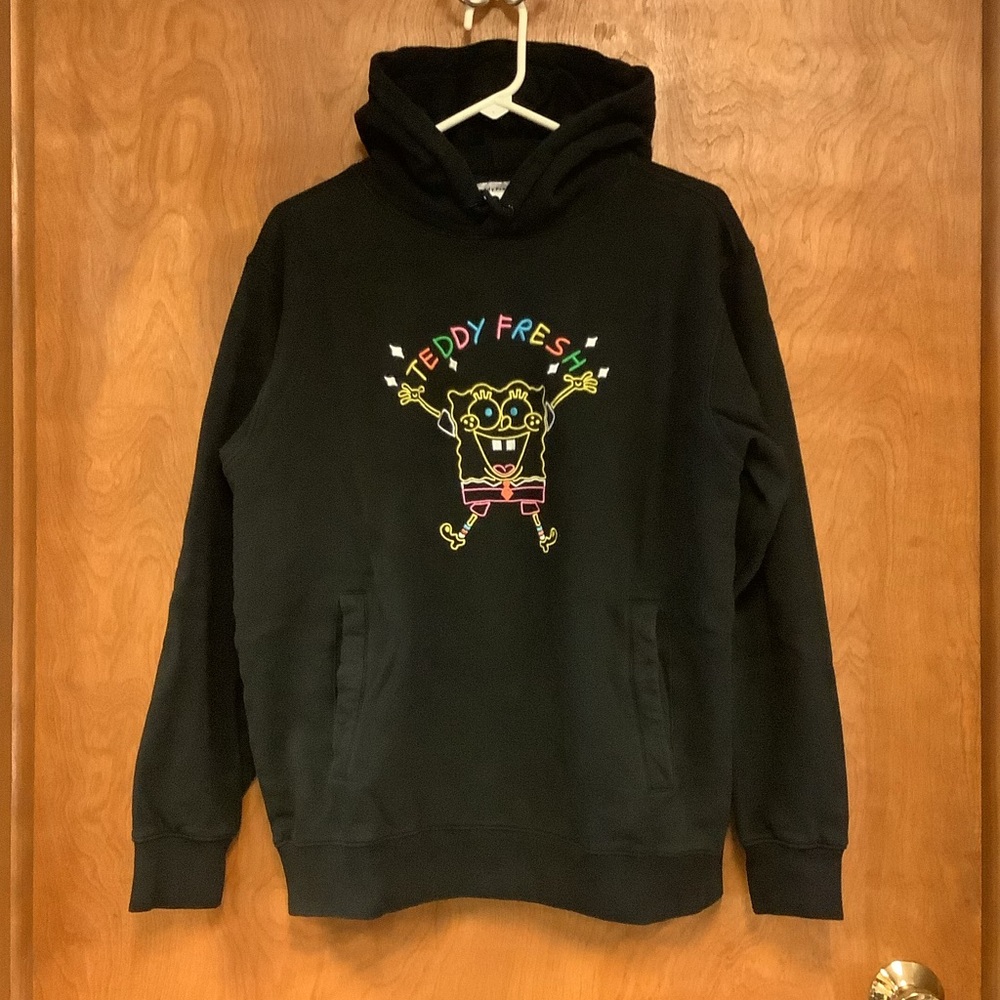 Teddy Fresh x SpongeBob ‘Graphic Spell Out’ Pullover Hoodie Black Size M